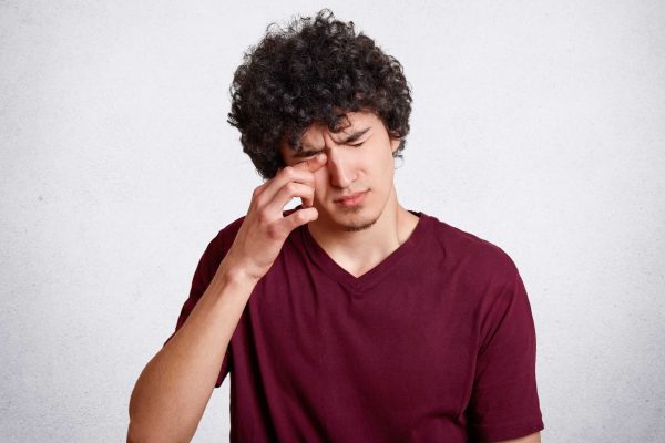 man with dry eyes